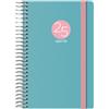Dohe - Agenda 2025, visualizzazione settimanale, formato tascabile (8,5 x 13 cm), 12 mesi da gennaio a dicembre, copertina in plastica flessibile, planner in spagnolo, forniture per ufficio, verde