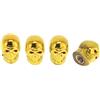 HEROFFIX 4 Pz Coperture per Valvole delle Gomme a Forma di Teschio Decorative Coperture Antipolvere per Valvole delle Gomme 7x22mm Tono Oro Plastica Rame
