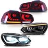 VLAND Motor Fanali anteriori e posteriori LED per Golf 6 TSI alogeni 2008-2013 [non per GTD/R], con indicatore sequenziale, lato guidatore e passeggero (Full Led Faro + Rosso & Fumo)
