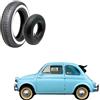 VEE RUBBER KIT 4 PNEUMATICI 125 12 63S 125 SR12 FASCIA BIANCA 28mm WHITE WALL + 4 CAMERE D'ARIA compatibile con FIAT 500 epoca