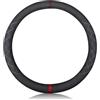 Ergocar Coprivolante per Auto Antiscivolo Sportivo Protezione per Volante Auto Pelle Scamosciata Inverno Caldo Universale per Coprivolante Diametro 38 cm (15 ) (Nero Rosso)