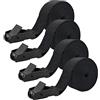 Anfyko Cinghie di Fissaggio(2,5 cm),Bottoni Automatici Più Forti, Estremità Tagliate Smussate, Cinghie a Cricchetto con Fibbia a Camma Regolabili per Bici,Moto,SUP,Kayak,Camper,Rimorchio,Camion (2M)
