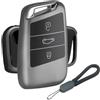ATFIGII Custodia Chiave per VW Passat B8 Arteon per Jetta per Polo Golf 7 per Skoda Fabia Kodiaq Karoq per Seat Ateca Steca Cover per chiave TPU Portachiavi Keyless 3 Tasti Mattes Nero