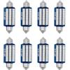 A2ZWORLD 8pcs Lampadine LED Siluro 41mm Canbus, T11 SV8.5 C5W 12V Luce per Auto, 36 Smd 3014 1.8W 160lm, Luce Auto Colore Blu