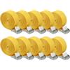 NIERBO Cinghie di Tensione con Cricchetto 10 Pezzi, Cinghie di Fissaggio Regolabili 2,5cm x 2,5m Cinghia di Ancoraggio per Portabici Moto Portapacchi Auto (Giallo)