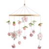 Generico Mobile per Culla,Decorazione In Legno - con Pon-pon Fiori e Giostrina in Legno per Culla,Bambini Bambine Piccoli Asilo Cameretta Casa Viaggio Passeggino