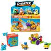 PIRATIX ADVENTURE WORLD PIRATIX Golden Treasure Series - Captain Pack Bones. Include 4 Piratix, 1 capitano d'oro e 1 pirata a sorpresa, 4 accessori, 1 fortezza, 1 cannone, 2 tesori esclusivi e 2 bandiere. Confezione da 5 su