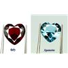 5.50 KT Forma Cuore Rubino & Acquamarina Loose Gemma Paio Naturale Certificato