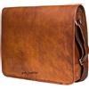 Fatto a mano Uomo Borsa 100% Capra Borsa A Tracolla IN Pelle Motivo Messenger Laptop Bag
