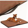 COOL PET Materasso per cani, spessore 5 cm, in schiuma fredda ortopedica (Memory Foam), tessuto Oxford 600D, con rivestimento in PVC, dimensioni 4XL-120 x 80 cm, colore marrone