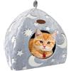 Mooipet Cuccia per Gatti con Cuscino di Flanella Casetta per Gatti da Interno Tenda per Gatti Grotta per Gatto Domestici e Piccoli Animali 40x40x35cm
