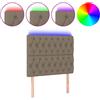 vidaXL Testiera LED Taupe 100x7x118/128 cm Tessuto