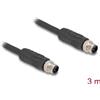 Delock - Cavo di rete - da M12 (4 pin) (M) a M12 (4 pin) (M) - 3,0 m - 7,2 mm - non schermato - codifica a L, catena a strappo, ha