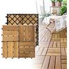 NAIZY Piastrelle in legno in legno di acacia 30x30cm piastrelle per pavimenti balconi con drenaggio e piastrelle a incastro per balconi con terrazze da giardino (Modello B, 11 pezzi | 1 m²)