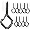 Sexoeie 10PCS Eye Screw Hooks for Hanging Heavy Duty with Safety Buckle.Metal Ceiling Hooks for Hanging Plants,Cup,Wind Chime,Bird Feeders,String Lights at Indoor&Outdoor,2.36 Inches Black