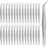 Haohai Pinzette lunghe 15 cm per artigianato, 30 pinzette in acciaio inox, pinzette angolate sono adatte per artigianato, macchine da cucire. (30)