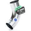 greate Gomito pluviale zincato 72° e diametro 80 mm | gomito con manicotto per semplice montaggio a innesto - curva come accessorio grondaia - scarico acqua piovana
