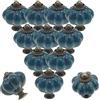 Joyangy 12 pomelli vintage in ceramica a forma di zucca color foglia di tè, pomelli decorativi per mobili da cucina e cassetti con viti di montaggio