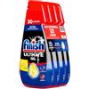 Finish Ultimate Gel, Detersivo per Lavastoviglie, 120 Lavaggi, 4 confezioni da 30 Lavaggi, Limone, Extra Potere Sgrassante, Extra Brillantezza, Pulizia Profonda