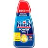 Finish Power Gel, Gel Detersivo per Lavastoviglie Liquido, 50+3 lavaggi, 994 ml, Limone, Pulizia Efficace, Azione Sgrassante