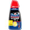 Finish Ultimate Gel, Gel Detersivo per Lavastoviglie, 30 lavaggi, 540 ml, Limone, Extra Potere Sgrassante, Extra Brillantezza, Pulizia Profonda