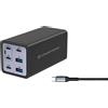 Conceptronic Caricatore 6 Porte 200W GaN USB-PD 3.1 con Cavo USB-C, USB-C x 4