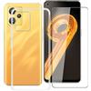 ZXLZKQ per Realme 9 RMX3521 Cover + Vetro Temperato Pellicola Protettiva, (6.40) Trasparente Magro Silicone Antiurto Morbido TPU Bumper Case Custodia per Realme 9 RMX3521 - Clear