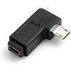 SYSTEM-S Adattatore da mini USB a Micro USB maschio a 90° sinistro, angolo retto