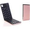 GENOVATION Pieghevole Tastiera Bluetooth 3.0,Ultrasottile e Portatile Wireless Tastiere con Sistema iOS per iPad, iPhone e Mac (Sopporto Layout Italiano)- Rosa