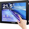 NORQIN Monitor Touchscreen Industriale 21.5 Pollici,Display LCD IP65 Impermeabile con Touch Capacitivo 10 Punti,Montaggio VESA,HDMI/VGA/DVI/USB,Schermo Robusto per Chioschi,POS,Medicale & Industriale
