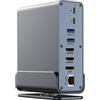 Hfourhnik Docking Station USB-C 15 in 1 Hub Verticale 4K HD con Triplo Monitor, RJ45 1000M, USB 3.0/2.0, PD 3.0, SD/TF per PC Laptop