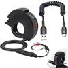 GOMETY Presa USB per moto, caricabatterie per telefono moto, impermeabile per moto, con cavo di ricarica di tipo C, cortocircuito e protezione da sovraccarico, impermeabile, doppia presa di ricarica per