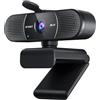 EMEET Webcam C960 2K, webcam QHD con copriobiettivo e doppio microfono, autofocus PDAF, telecamera streaming 70° con correzione automatica della luce, per Zoom/Skype/YouTube, Linux, Win10, Mac OS