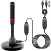 Sufubyte Antenna TV Interna, Antenna TV Interna HDTV Digitale 500+ Miglia Amplificata con Base Magnetica/Amplificatore di Segnale Support 4K HD/1080P/VHF/UHF per Home Smart Televisione/Radio, Cavo Coassiale 5M