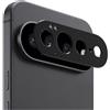 QJONSIU Compatibile con Google Pixel 11 Pro XL Pellicola Fotocamera, 2 Pack Camera Protezione Lente Pellicola, Metallo in Lega di Alluminio, Antigraffio-Nero