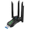 Generico Adattatore WiFi USB 3.0 Dual Band AC1200 per PC Desktop, 2.4/5 GHz, 1200 Mbps, 4 Antenne, Compatibile Windows