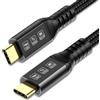 ConnBull Cavo Thunderbolt 4 40Gbps 1m Supporta 8K@60Hz/4K@120Hz Video Compatibile con Thunderbolt 3/USB4 per iPhone 15 Pro Max, MacBook, Mac Studio Display