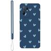 KARTXITAI Cover Compatibile con OPPO A94 5G/Reno5 Z/A95 5G, L'amore heart love motivo Custodia con morbida in Silicone TPU con Assorbimento degli Urti e Anti-Graffio-Blu