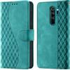 CaseGla Cover per Xiaomi Redmi Note 8 Pro custodia portafoglio Turchese | Blocco RFID, 3 scomparti carte, 1 tasca banconote, Chiusura magnetica, Supporto, Pelle PU flip cover per Redmi Note 8 Pro