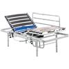 Geriafy - Letto Elettrico Regolabile in 4 Altezze | Gambe Regolabili, Struttura Rinforzata con Sponde Abatibili (80x190 cm, Comando a Cavo)