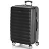 ITACA - Valigia 23Kg da stiva capiente Valigia rigida XL con ruote silenziose Valigia espandibile Trolley Grande Rigido leggero ideale per viaggi lunghi con Lucchetto a combinazione, Antracite