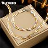 xiyanike DIEYURO 316L Acciaio Inossidabile 3in1 Crossover Catena Del Serpente Collana Bracciali Per Le Donne Della Ragazza di Nuovo Modo Impermeabile Set di Gioielli