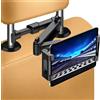 WORLDKPI Supporto per tablet per auto, supporto per poggiatesta iPad per tablet/ipad/telefoni Supporto per tablet per auto con 360 ° Girevole regolabile