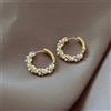 NONE Orecchini a cerchio piccoli con perle finte francesi, orecchini a cerchio rotondi per donna, nuovo design, orecchini con texture, gioielli, regalo elegante K-