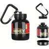 NONE Mini bottiglia di polvere portatile per contenitore proteico da 100 ml per sport all'aria aperta con portachiavi al siero, scatola per medicinali, imbuto per la salute, piccola tazza d'acqua