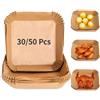 NONE 50/30 Pezzi Accessori Da Cucina Friggitrice Ad Aria Utensili Da Cucina di Carta Monouso Quadrato Rotondo Stampi Per Pasticceria Piatto BBQ Pad antiaderente