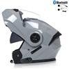 BLD Casco modulare per moto unisex con certificazione DOT a doppia lente Casco modulare di sicurezza con visiera interna Bluetooth