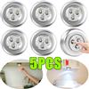NONE 5-1PC 3 LED Luce notturna Touch Control Sotto la luce dell'armadio Lampada da parete senza fili Interruttore tattile Lampada da comodino Camera da letto alimentata a batteria