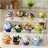 NONE Simpatico dessert piccoli animali bouquet in vaso bambola di cartone animato panda cucciolo building block ornamento giocattoli per bambini regalo