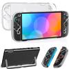 TECTINTER Custodia protettiva morbida per PC + TPU per Nintendo Switch 2 Controller joystick Protezione trasparente per la pelle per accessori Switch 2